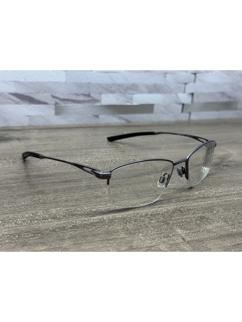 Nike Eyeglasses 6045 070 Rectangle Gumetal Half Rim Men’s Frames 54[]17-145